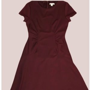Maroon Short-Sleeve Dress